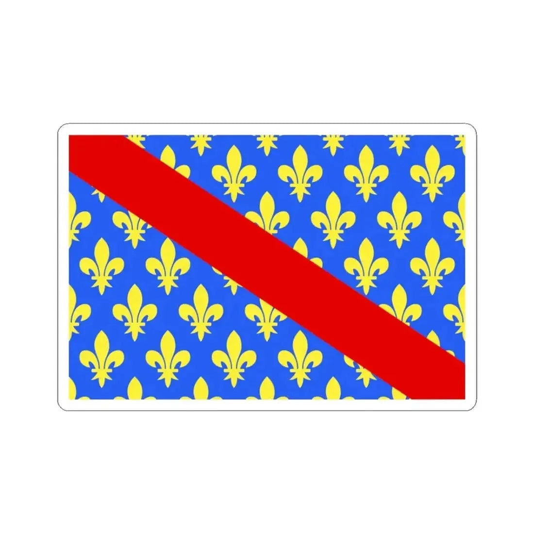 Flag of Allier France 2 - STICKER Vinyl Kiss-Cut Decal 3 Inch White - The Sticker Space