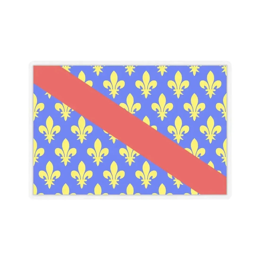 Flag of Allier France 2 - STICKER Vinyl Kiss-Cut Decal 4 Inch Transparent - The Sticker Space