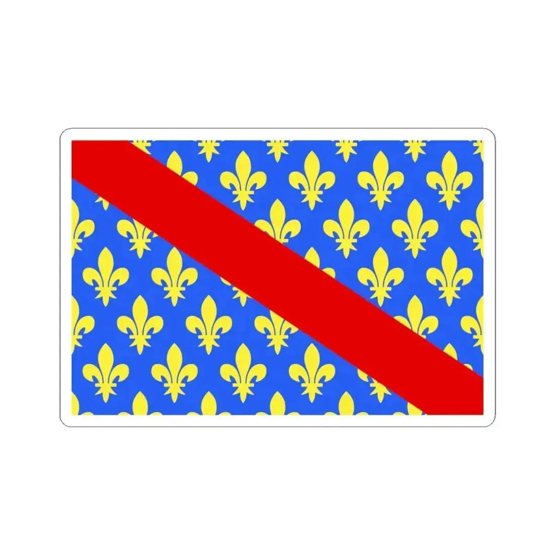 Flag of Allier France 2 - STICKER Vinyl Kiss-Cut Decal 4 Inch White - The Sticker Space