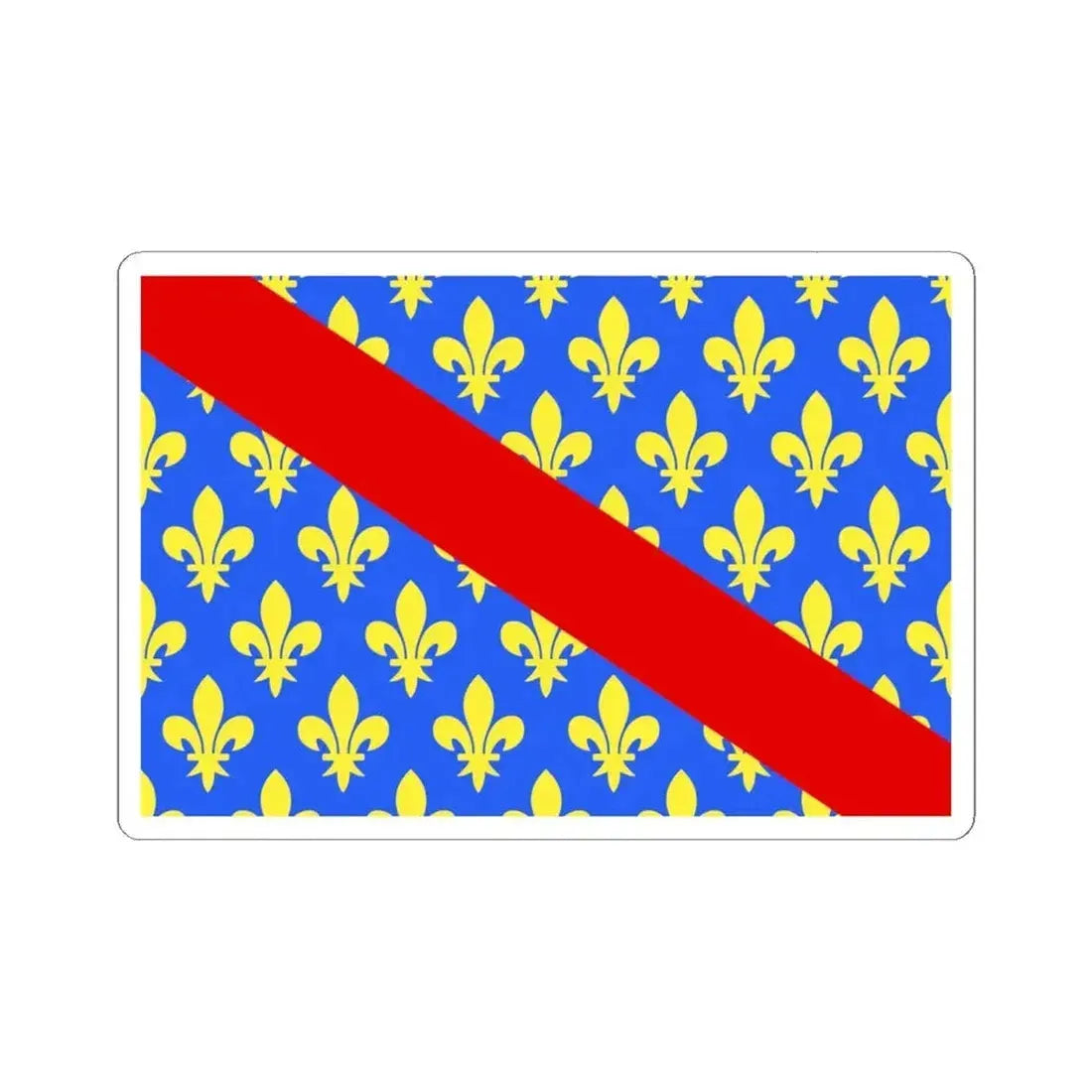 Flag of Allier France 2 - STICKER Vinyl Kiss-Cut Decal 6 Inch White - The Sticker Space
