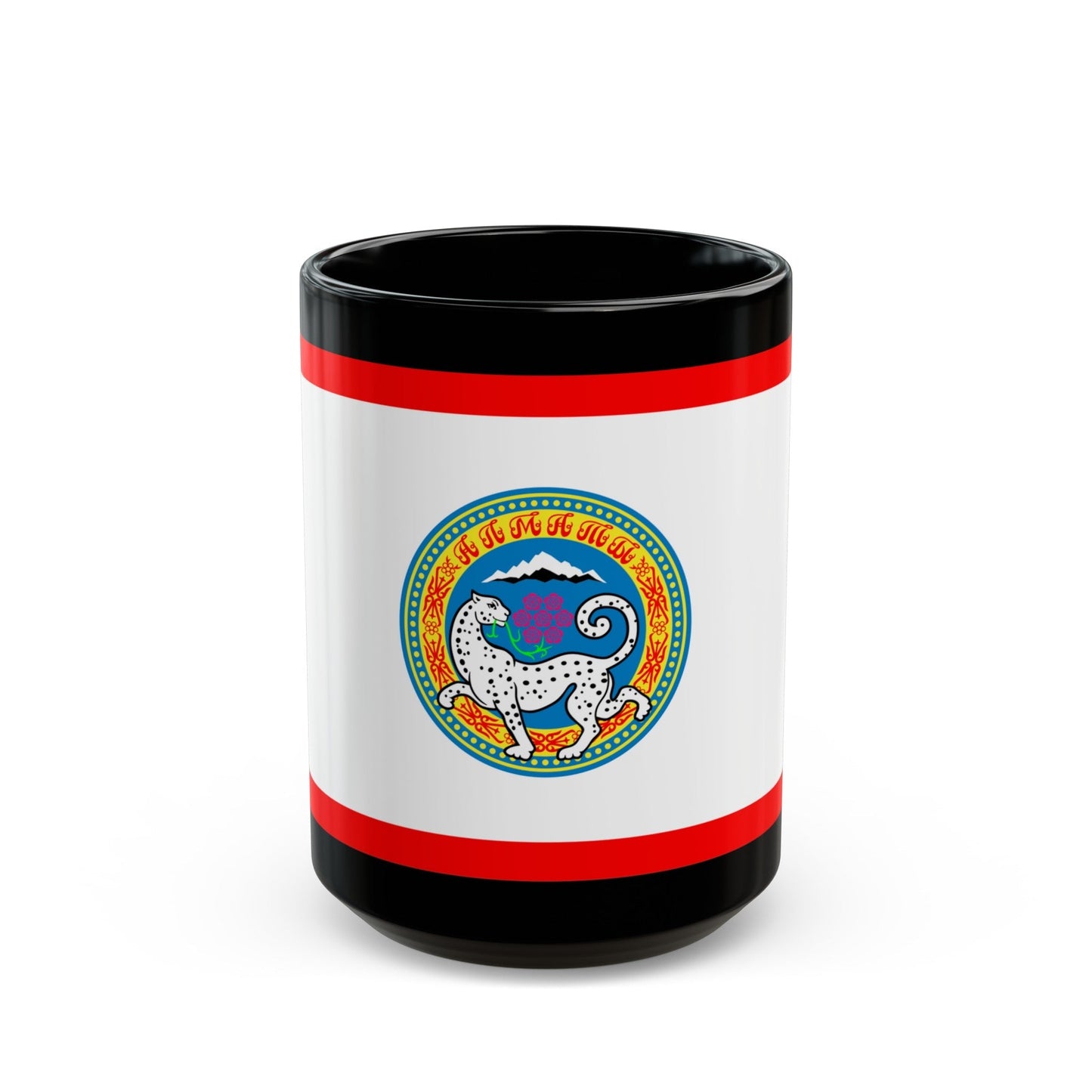 Flag of Almaty Kazakhstan - Black Coffee Mug-15oz-The Sticker Space