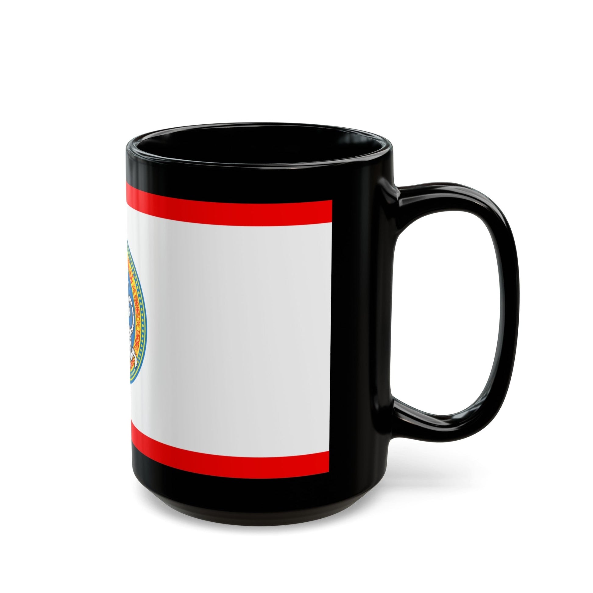 Flag of Almaty Kazakhstan - Black Coffee Mug-The Sticker Space