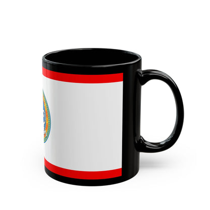 Flag of Almaty Kazakhstan - Black Coffee Mug-The Sticker Space