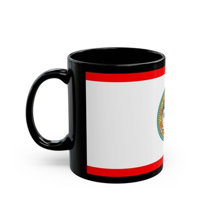 Flag of Almaty Kazakhstan - Black Coffee Mug-The Sticker Space