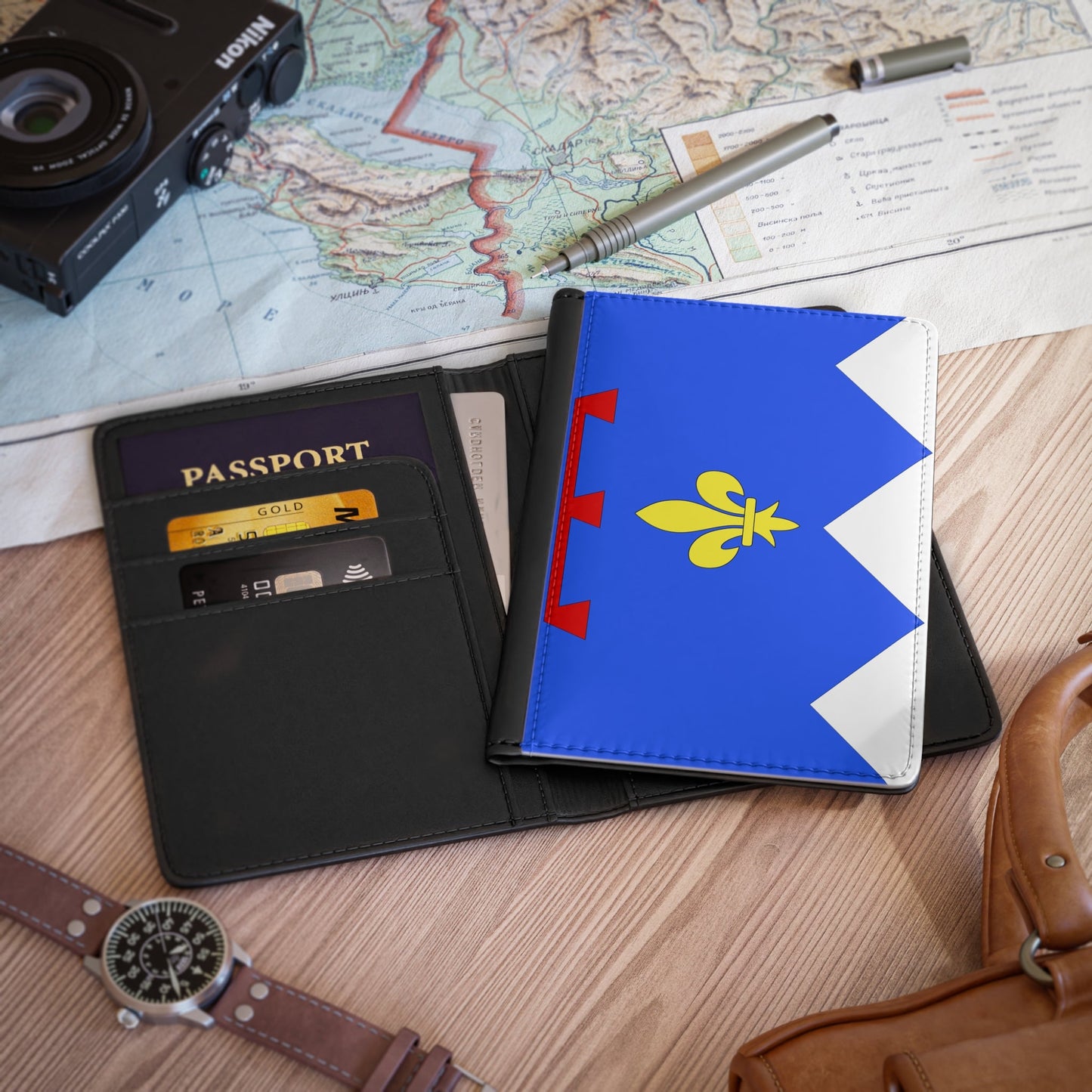 Flag of Alpes de Haute Provence France 2 - Passport Holder-3.9" x 5.8"-The Sticker Space