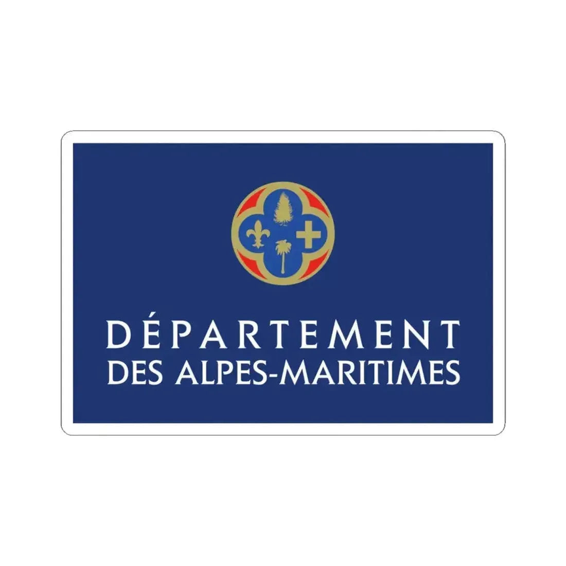 Flag of Alpes Maritimes France - STICKER Vinyl Kiss-Cut Decal 4 Inch White - The Sticker Space