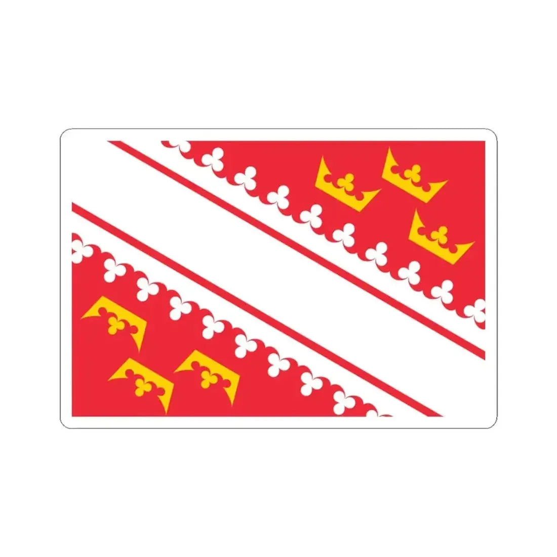 Flag of Alsace (Belgium) STICKER Vinyl Kiss-Cut Decal 3 Inch White - The Sticker Space