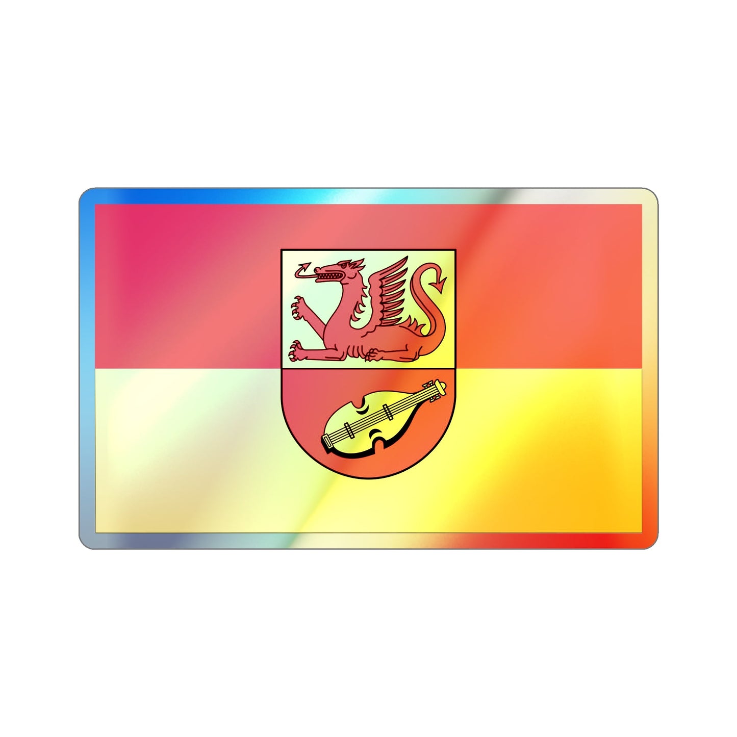 Flag of Alzey Worms Germany Holographic STICKER Die-Cut Vinyl Decal-5 Inch-The Sticker Space