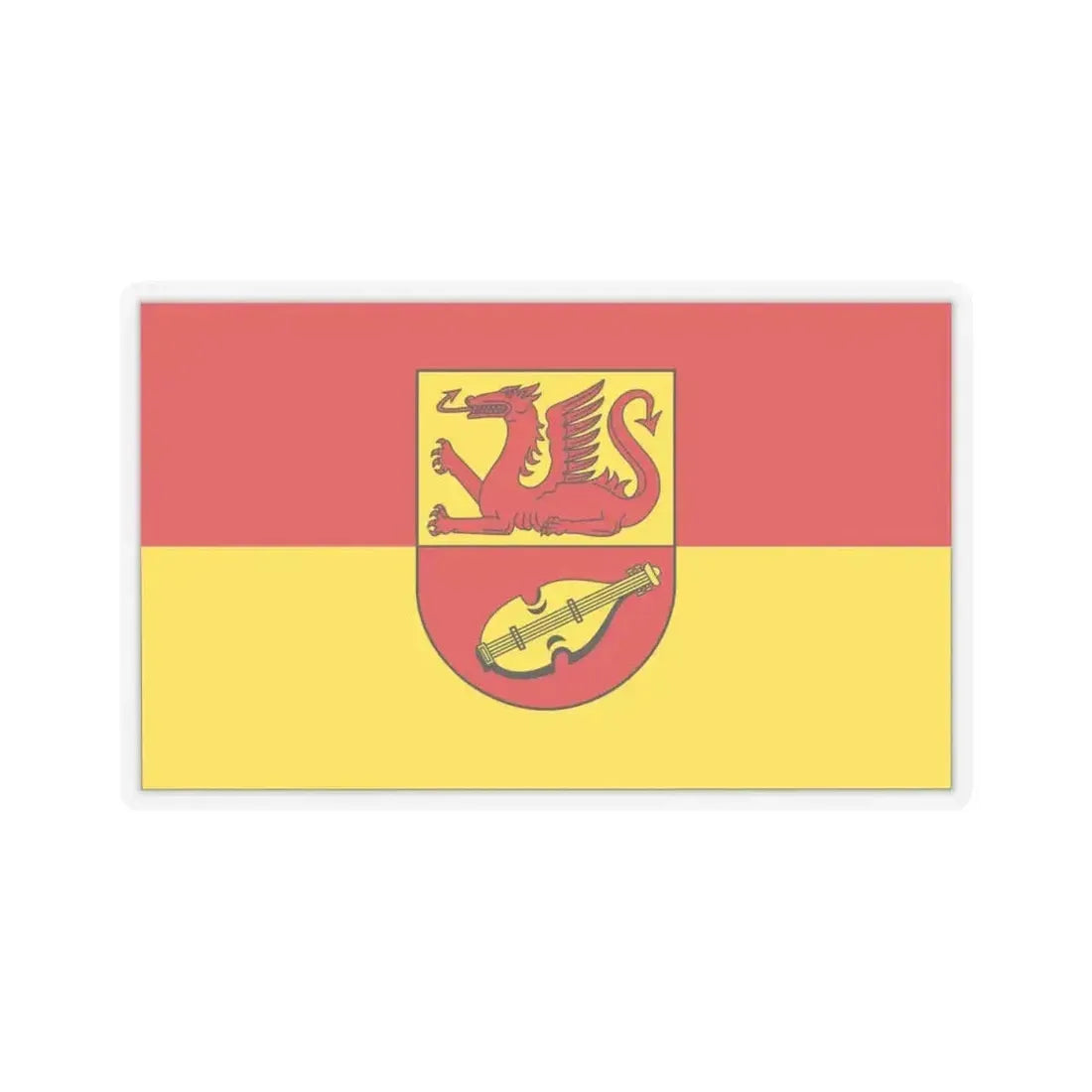 Flag of Alzey Worms Germany - STICKER Vinyl Kiss-Cut Decal 4 Inch Transparent - The Sticker Space