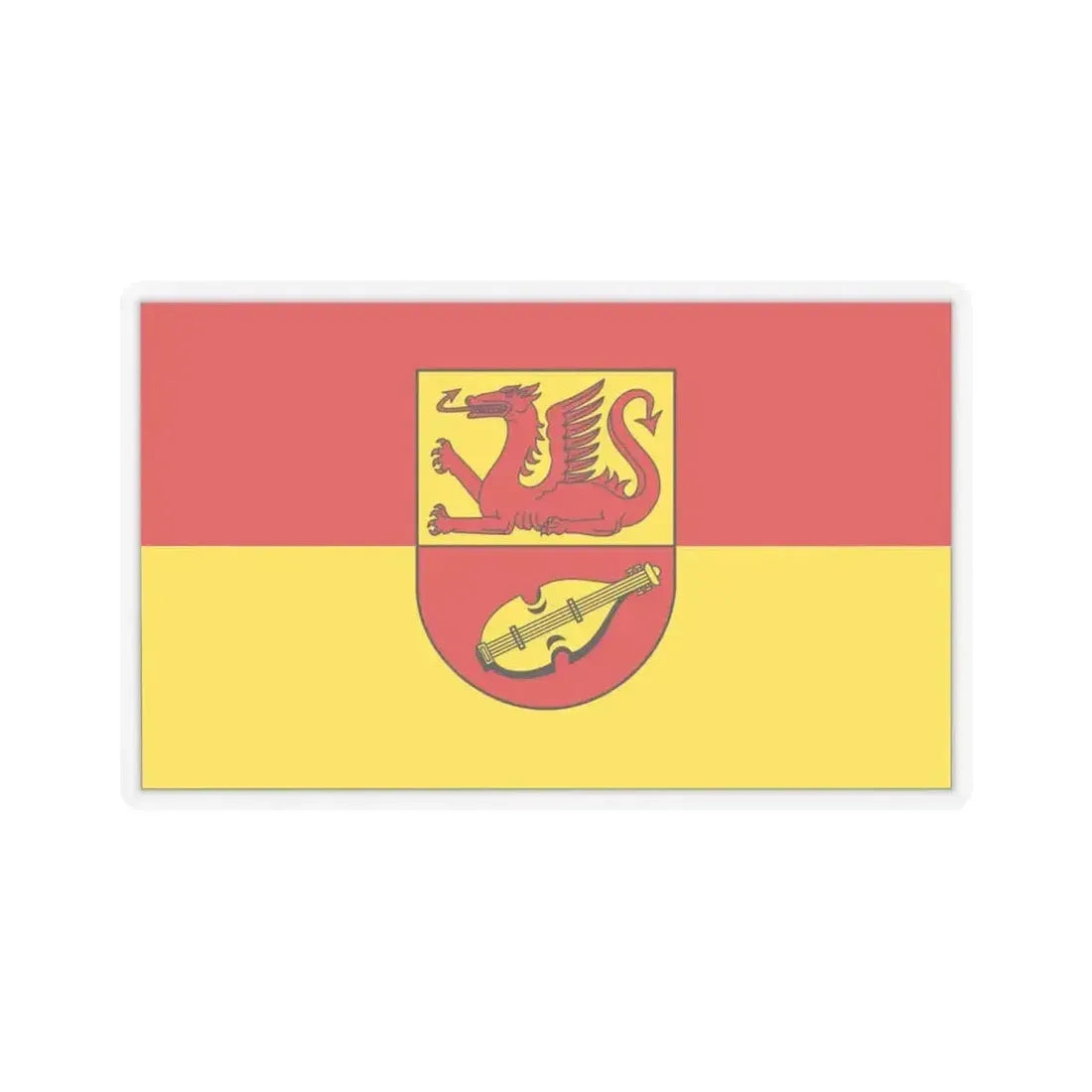 Flag of Alzey Worms Germany - STICKER Vinyl Kiss-Cut Decal 6 Inch Transparent - The Sticker Space