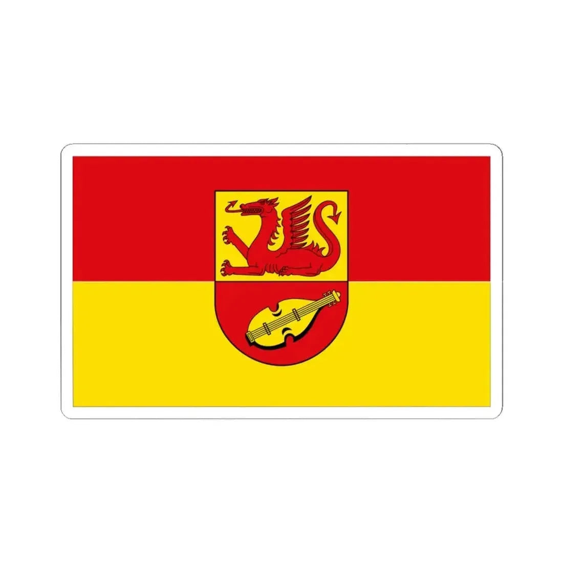 Flag of Alzey Worms Germany - STICKER Vinyl Kiss-Cut Decal 6 Inch White - The Sticker Space