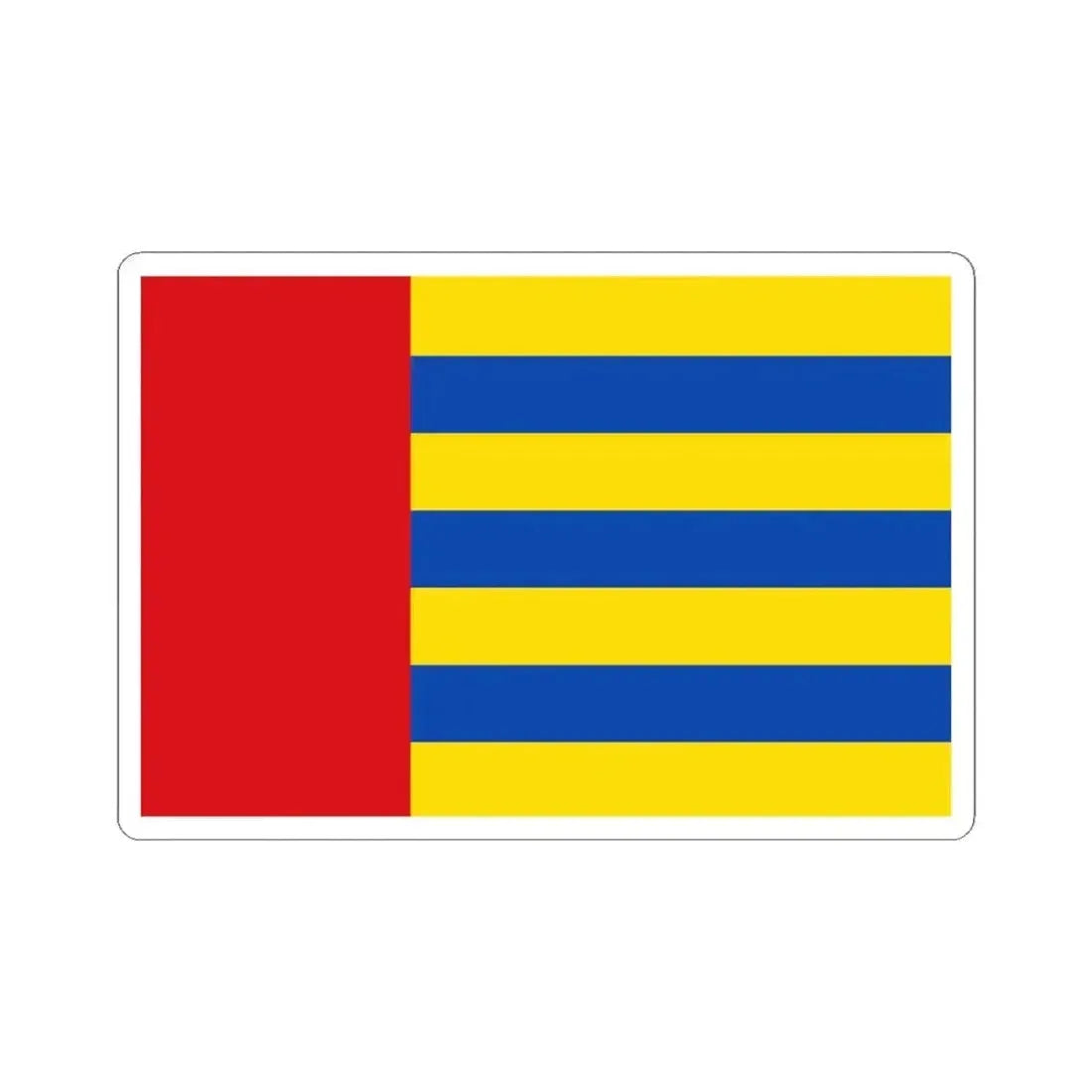 Flag of Amay (Belgium) STICKER Vinyl Kiss-Cut Decal 4 Inch White - The Sticker Space