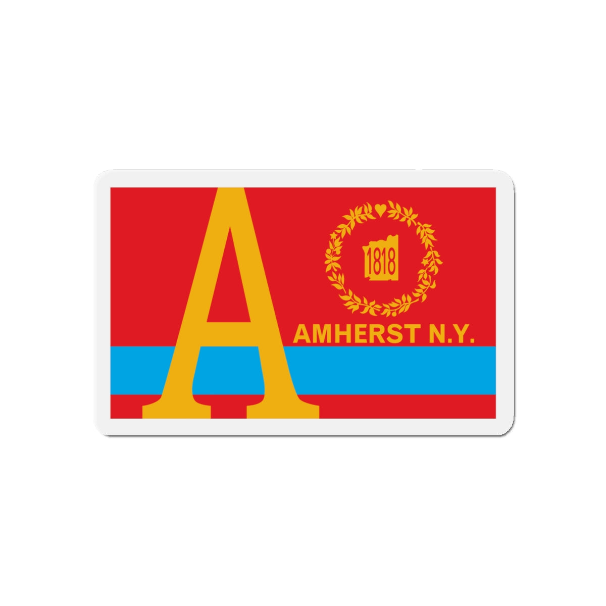 Flag of Amherst New York - Die-Cut Magnet-5" x 5"-The Sticker Space