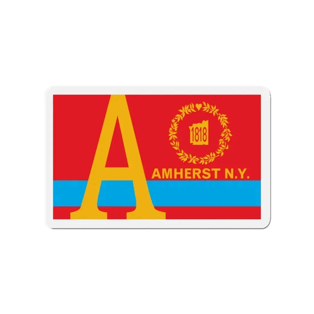 Flag of Amherst New York - Refrigerator Magnet 3 Inch - The Sticker Space