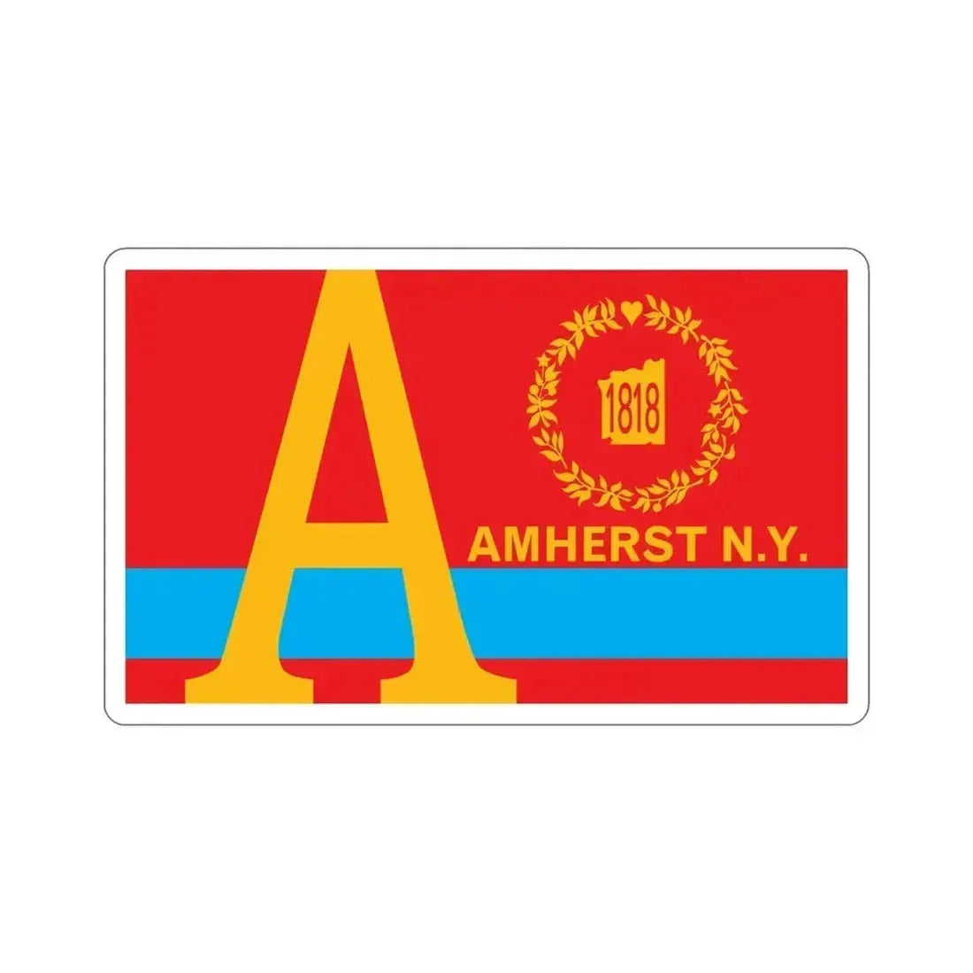 Flag of Amherst New York USA STICKER Vinyl Die-Cut Decal 6 Inch - The Sticker Space