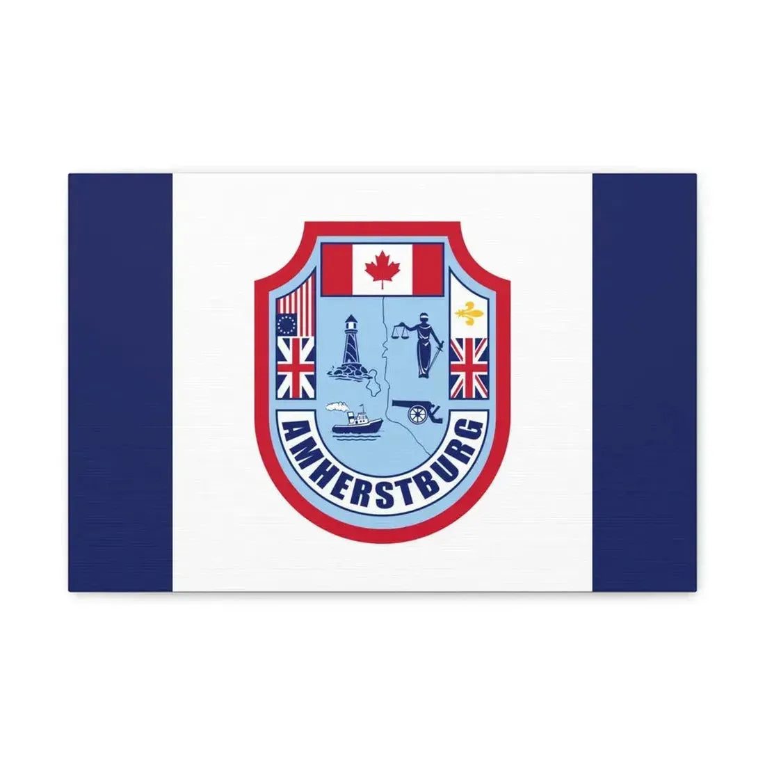 Flag of Amherstburg Canada - Canvas Wall Art 18″ x 12″ 1.25" - The Sticker Space