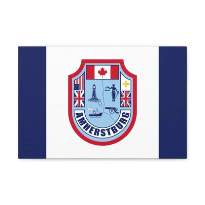 Flag of Amherstburg Canada - Canvas Wall Art 18″ x 12″ 1.25" - The Sticker Space