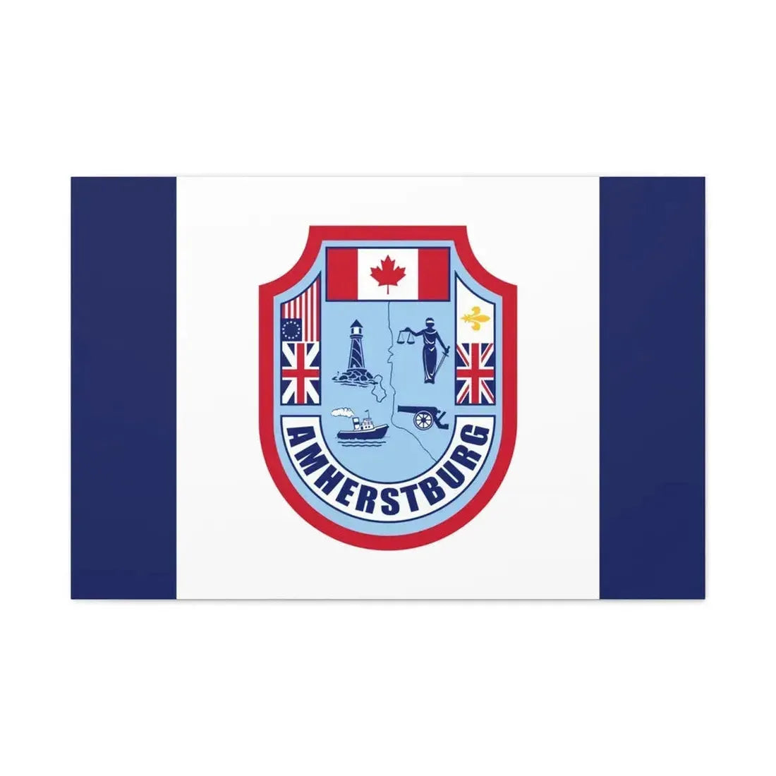 Flag of Amherstburg Canada - Canvas Wall Art 36" x 24" 1.25" - The Sticker Space