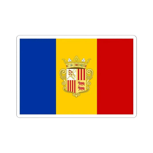 Flag of Andorra 1939-1949 3-2 (Andorra) STICKER Vinyl Kiss-Cut Decal 2 Inch White - The Sticker Space