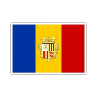 Flag of Andorra 1939-1949 3-2 (Andorra) STICKER Vinyl Kiss-Cut Decal 3 Inch White - The Sticker Space