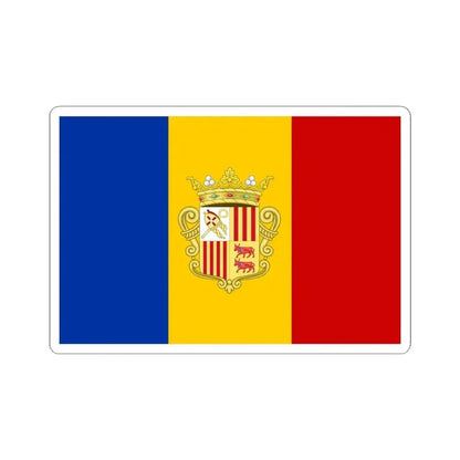 Flag of Andorra 1939-1949 3-2 (Andorra) STICKER Vinyl Kiss-Cut Decal 4 Inch White - The Sticker Space
