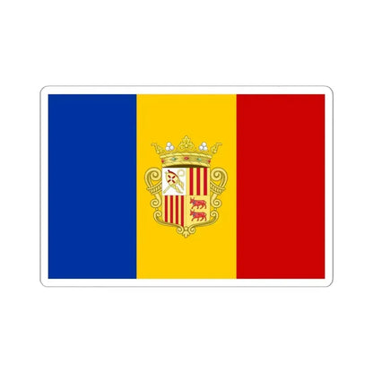 Flag of Andorra 1939-1949 3-2 (Andorra) STICKER Vinyl Kiss-Cut Decal 6 Inch White - The Sticker Space