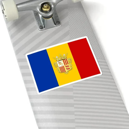 Flag of Andorra 1939-1949 3-2 (Andorra) STICKER Vinyl Kiss-Cut Decal - The Sticker Space