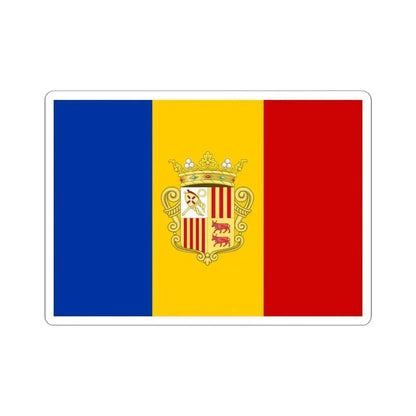 Flag of Andorra 1939-1949 (Andorra) STICKER Vinyl Kiss-Cut Decal 4 Inch White - The Sticker Space