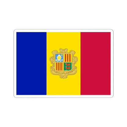 Flag of Andorra 1949-1959 3-2 (Andorra) STICKER Vinyl Kiss-Cut Decal 2 Inch White - The Sticker Space