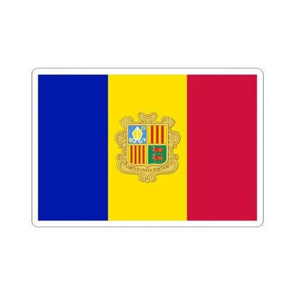 Flag of Andorra 1949-1959 3-2 (Andorra) STICKER Vinyl Kiss-Cut Decal 3 Inch White - The Sticker Space