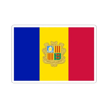 Flag of Andorra 1949-1959 3-2 (Andorra) STICKER Vinyl Kiss-Cut Decal 4 Inch White - The Sticker Space