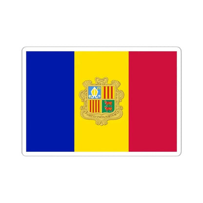 Flag of Andorra 1949-1959 3-2 (Andorra) STICKER Vinyl Kiss-Cut Decal 6 Inch White - The Sticker Space