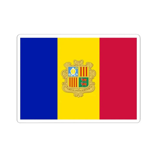 Flag of Andorra 1949-1959 (Andorra) STICKER Vinyl Kiss-Cut Decal 2 Inch White - The Sticker Space