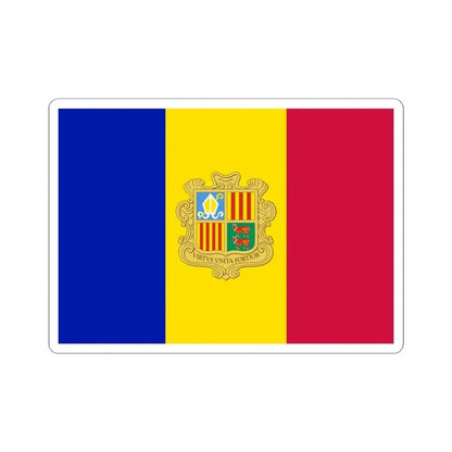 Flag of Andorra 1949-1959 (Andorra) STICKER Vinyl Kiss-Cut Decal 4 Inch White - The Sticker Space