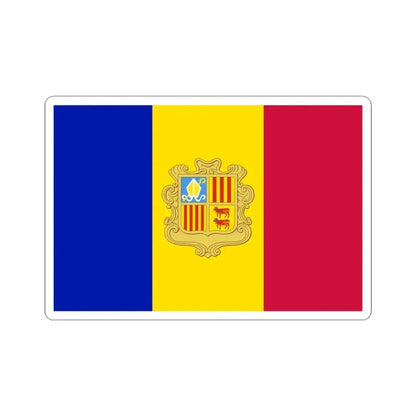 Flag of Andorra 1959-1971 3-2 (Andorra) STICKER Vinyl Kiss-Cut Decal 3 Inch White - The Sticker Space