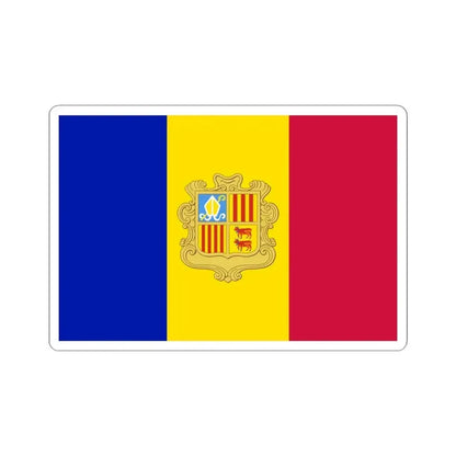 Flag of Andorra 1959-1971 3-2 (Andorra) STICKER Vinyl Kiss-Cut Decal 4 Inch White - The Sticker Space