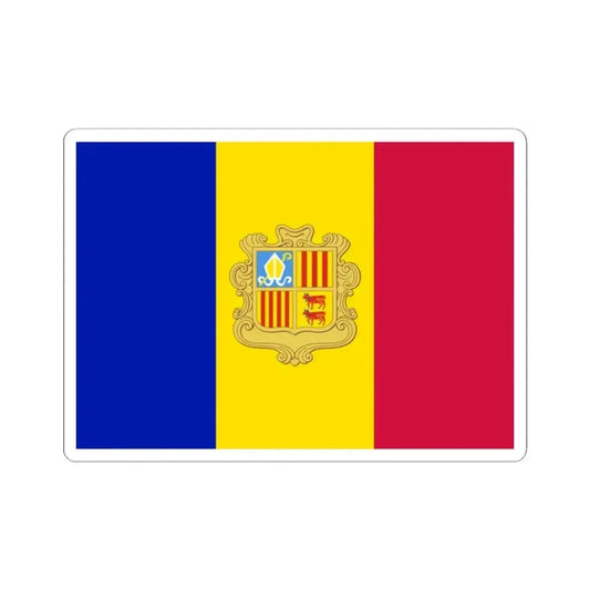 Flag of Andorra 1959-1971 (Andorra) STICKER Vinyl Kiss-Cut Decal 2 Inch White - The Sticker Space