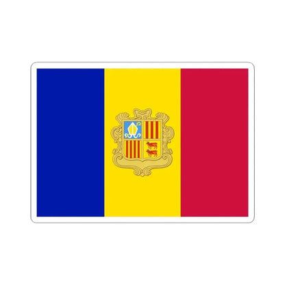 Flag of Andorra 1959-1971 (Andorra) STICKER Vinyl Kiss-Cut Decal 3 Inch White - The Sticker Space