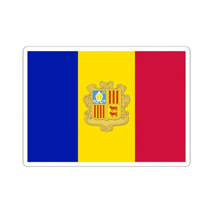 Flag of Andorra 1959-1971 (Andorra) STICKER Vinyl Kiss-Cut Decal 4 Inch White - The Sticker Space
