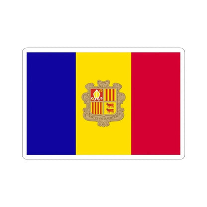 Flag of Andorra 3-2 (Andorra) STICKER Vinyl Kiss-Cut Decal 3 Inch White - The Sticker Space