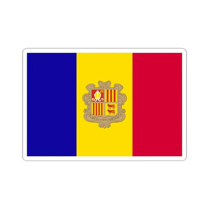 Flag of Andorra 3-2 (Andorra) STICKER Vinyl Kiss-Cut Decal 4 Inch White - The Sticker Space