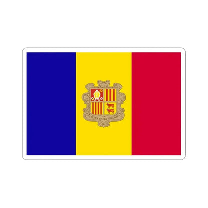 Flag of Andorra 3-2 (Andorra) STICKER Vinyl Kiss-Cut Decal 6 Inch White - The Sticker Space