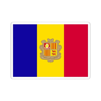 Flag of Andorra (Andorra) STICKER Vinyl Kiss-Cut Decal 2 Inch White - The Sticker Space