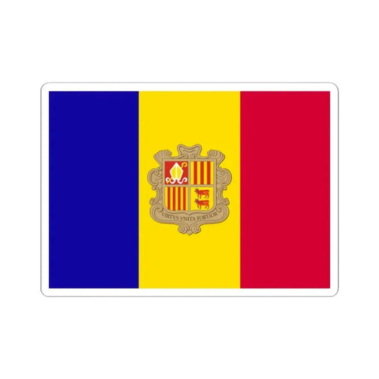 Flag of Andorra (Andorra) STICKER Vinyl Kiss-Cut Decal 2 Inch White - The Sticker Space
