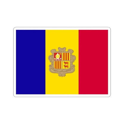 Flag of Andorra (Andorra) STICKER Vinyl Kiss-Cut Decal 3 Inch White - The Sticker Space