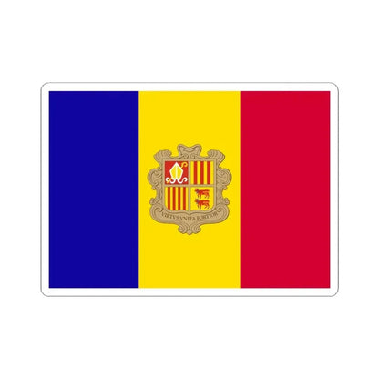 Flag of Andorra (Andorra) STICKER Vinyl Kiss-Cut Decal 4 Inch White - The Sticker Space
