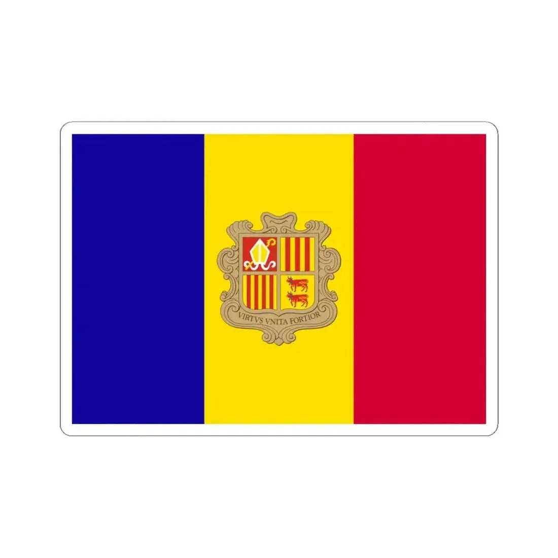 Flag of Andorra (Andorra) STICKER Vinyl Kiss-Cut Decal 6 Inch White - The Sticker Space
