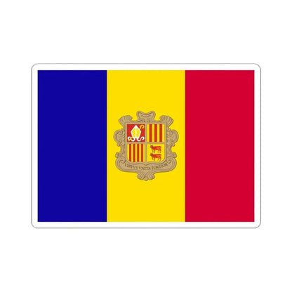 Flag of Andorra (Andorra) STICKER Vinyl Kiss-Cut Decal 6 Inch White - The Sticker Space