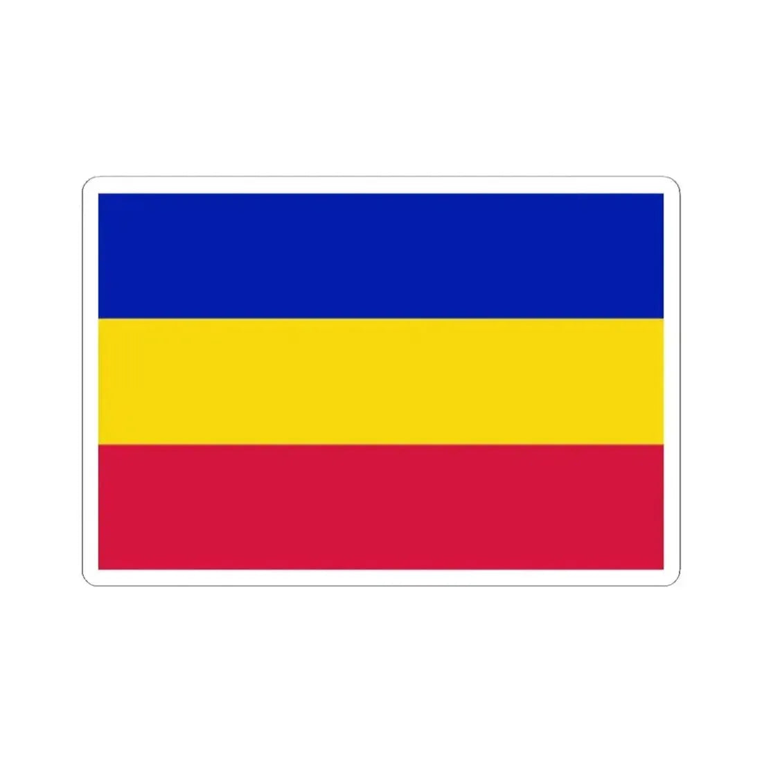 Flag of Andorra civil horizontal (Andorra) STICKER Vinyl Kiss-Cut Decal 2 Inch White - The Sticker Space