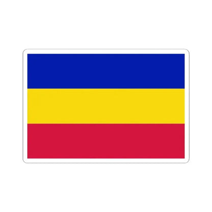 Flag of Andorra civil horizontal (Andorra) STICKER Vinyl Kiss-Cut Decal 2 Inch White - The Sticker Space